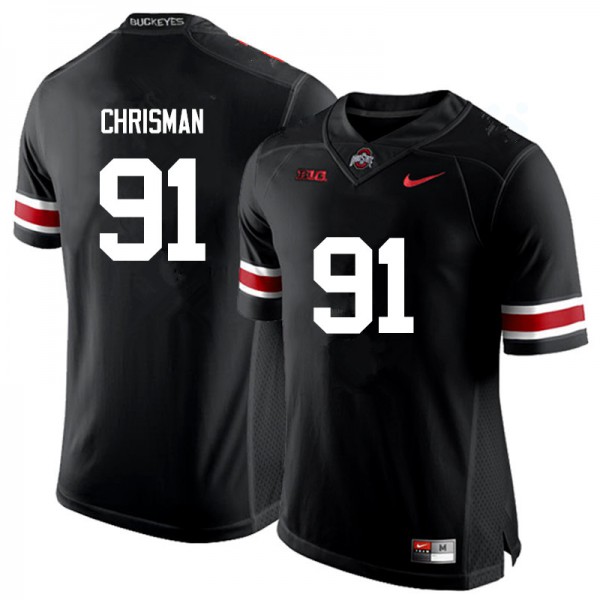 Ohio State Buckeyes #91 Drue Chrisman Men College Jersey Black